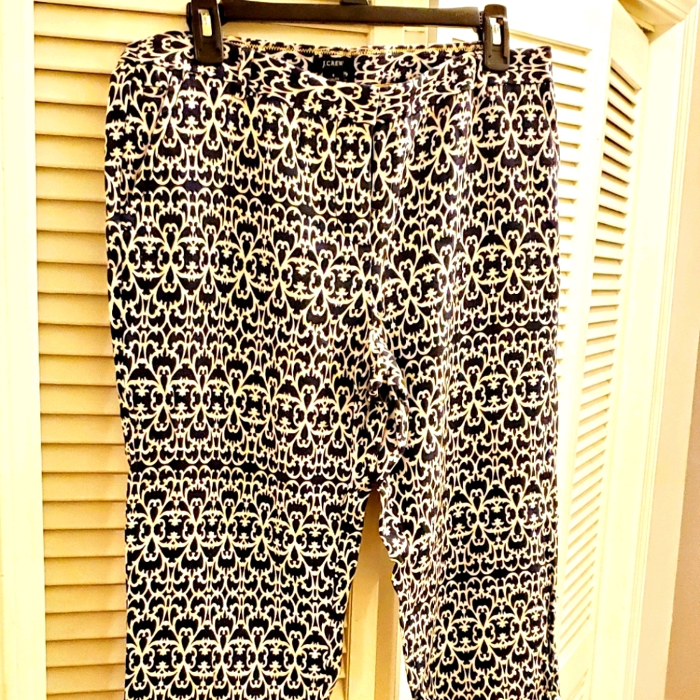 J Crew capri black and white pants